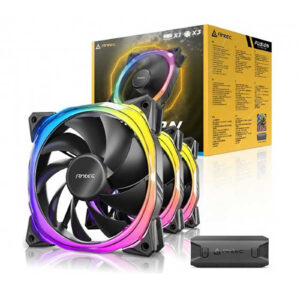 Lot de 3 Ventilateurs de boitier Antec Fusion aRGB - 12cm (Noir)