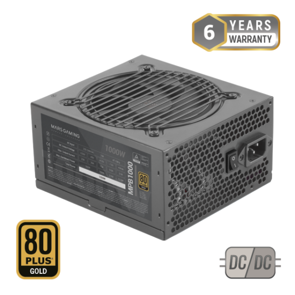 Alimentation ATX Mars Gaming MPB - 1000W (Noir) – Image 3