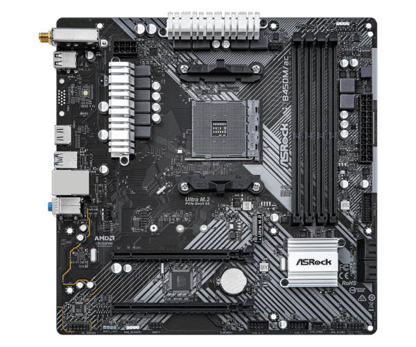 Carte Mère ASRock B450M/AC R2.0 (AM4) Micro ATX – Image 2