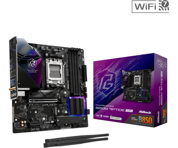 Carte Mère ASRock B850M Phantom Gaming Riptide WiFi (AMD AM5) Micro ATX