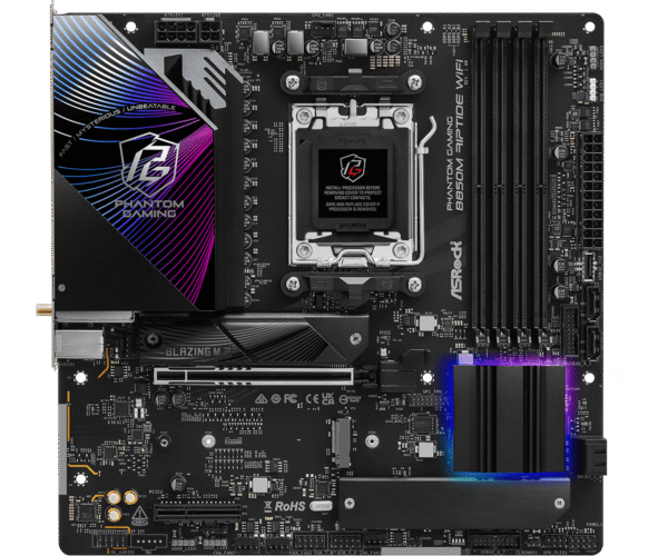 Carte Mère ASRock B850M Phantom Gaming Riptide WiFi (AMD AM5) Micro ATX – Image 2