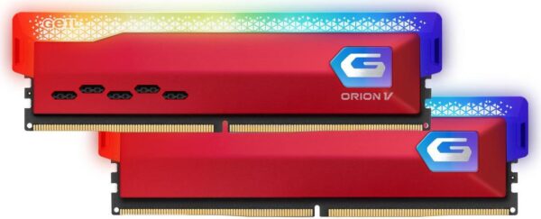 Kit Barrettes mémoire 16Go (2x8Go) DIMM DDR4 GeIL Orion RGB 3200Mhz AMD (Rouge)