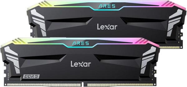 Kit Barrettes mémoire 32Go (2x16Go) DIMM DDR5 Lexar Ares RGB 6000MHz (Noir)