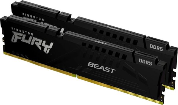 Kit Barrettes mémoire 32Go (2x16Go) DIMM DDR5 Kingston Fury Beast  4800MHz (Noir)