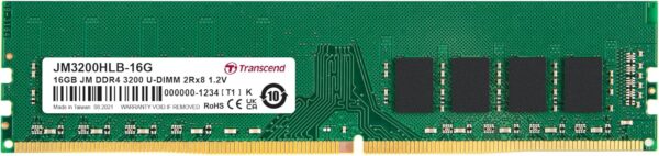 Barrette mémoire 16Go DIMM DDR4 Transcend 3200Mhz (Vert)