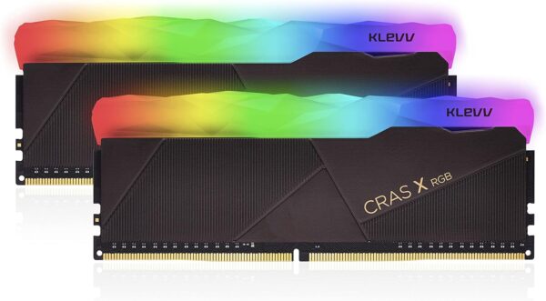Kit Barrettes mémoire 32Go (2x16Go) DIMM DDR4 Klevv Cras X RGB  3200Mhz (Noir)