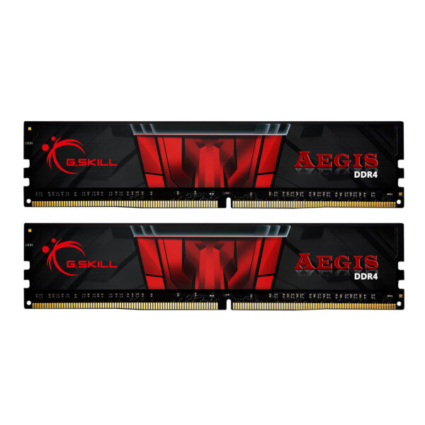 Kit Barrettes mémoire 16Go (2x8Go) DIMM DDR4 G.Skill Aegis  3000Mhz (Noir et Rouge)