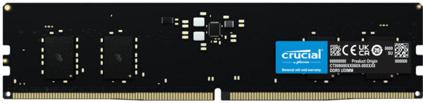 Barrette mémoire 32Go DIMM DDR5 Crucial  4800MHz (Noir)