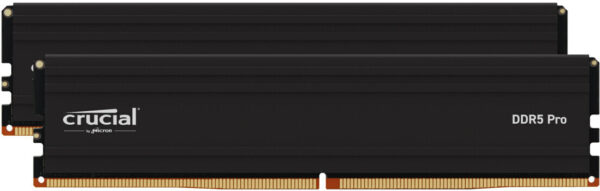 Kit Barrettes mémoire 64Go (2x32Go) DIMM DDR5 Crucial Pro 5600MHz (Noir)
