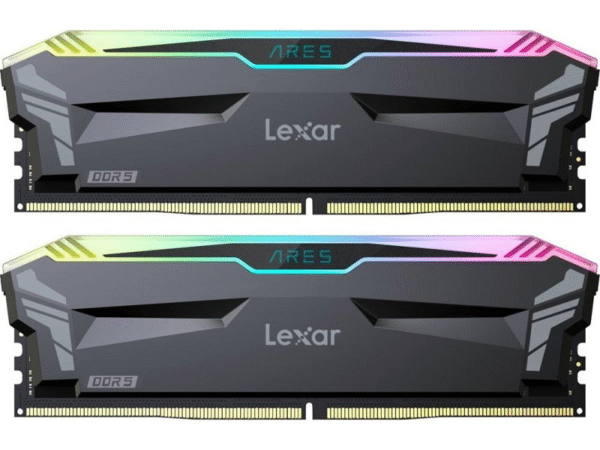 Kit Barrettes mémoire 32Go (2x16Go) DIMM DDR5 Lexar Ares RGB 6000MHz (Noir)