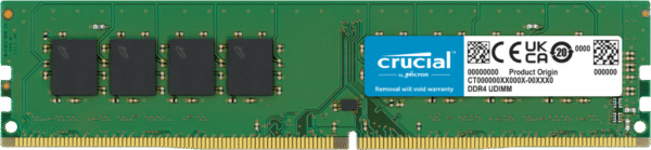 Barrette mémoire 8Go DIMM DDR4 Crucial 3200Mhz (Vert) Version OEM (Tray)