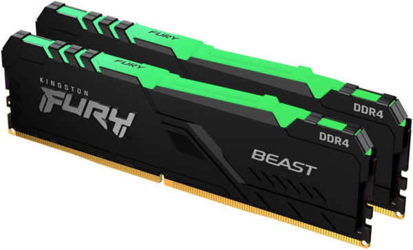 Barrette mémoire 16Go DIMM DDR4 Kingston Fury Beast RGB 3600MHz CL17 (Noir)