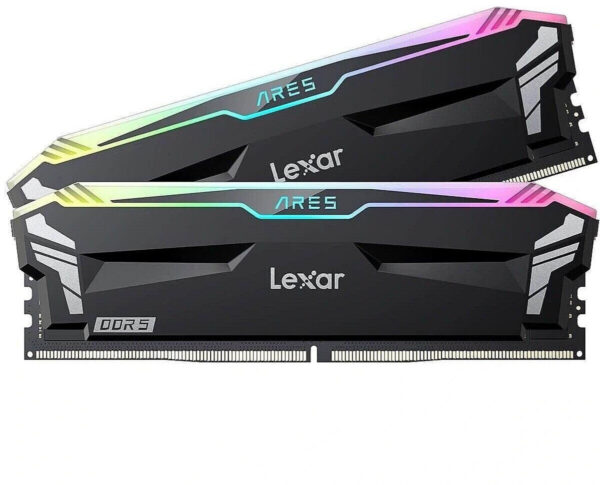 Kit Barrettes mémoire 32Go (2x16Go) DIMM DDR5 Lexar Ares RGB  6400MHz (Noir)