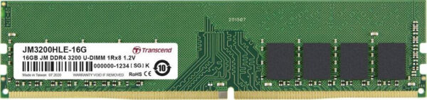 Barrette mémoire 16Go DIMM DDR4 Transcend JetRam  3200Mhz (Vert)
