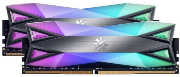 Kit Barrettes mémoire 32Go (2x16Go) DIMM DDR4 Adata XPG SpectriX D60G RGB  3600Mhz (Noir)
